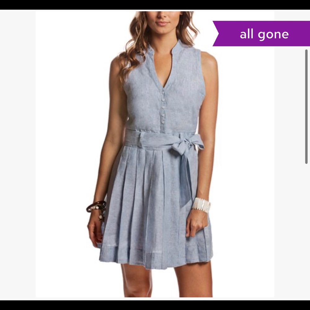 Island Company Hamilton Dress, Blue Linen, S, never worn.